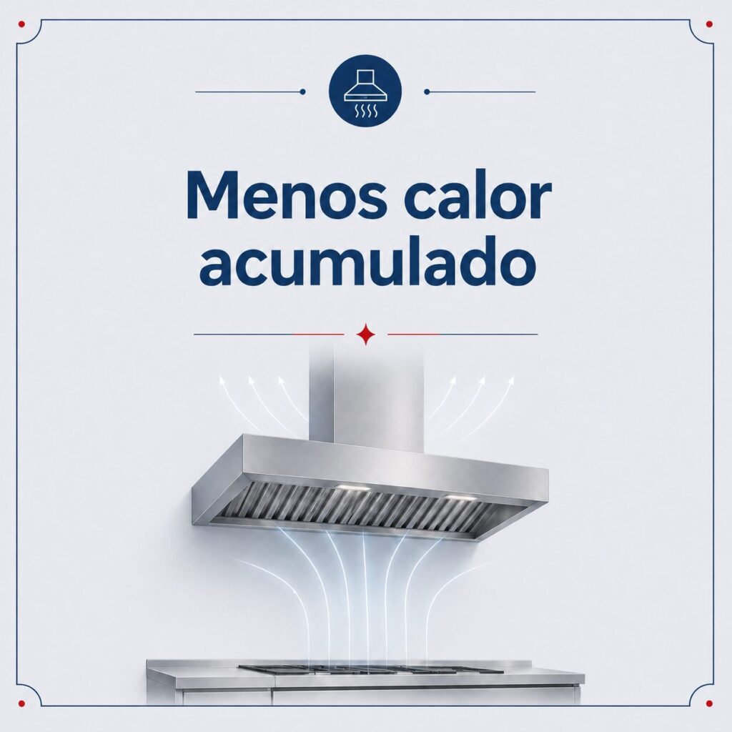 Menos calor acumulado con el buen mantenimiento de extracción de humo
