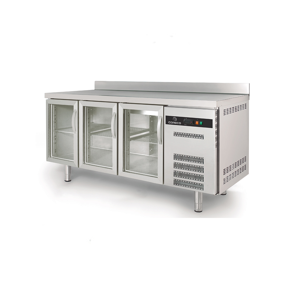 Mesa refrigerada bajo mostrador con puertas de cristal tgrv-s-