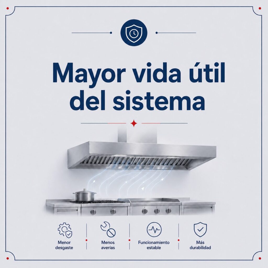 Mayor vida útil del sistema con el buen mantenimiento de extracción de humo