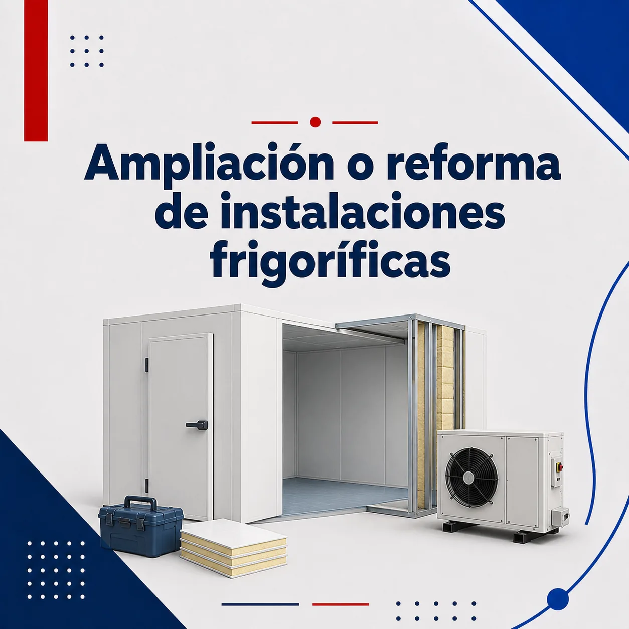 imagen minimalista de instalación, montaje y repación de cámaras frigoríficas modulares a medida por parte del servicio técnico de frío industrial de Rohostel