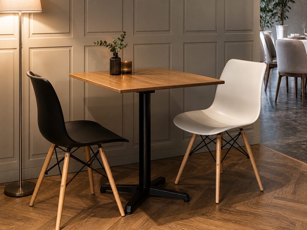 mobiliario de hostelería, mesas y silla de restaurante profesional