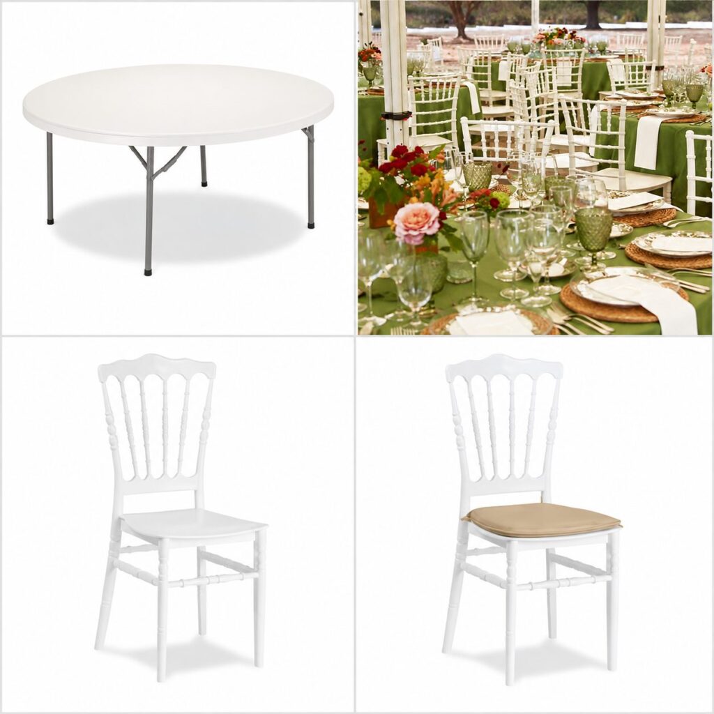 mobiliario para eventos, sillas para boda, mesas para boda, muebles romero