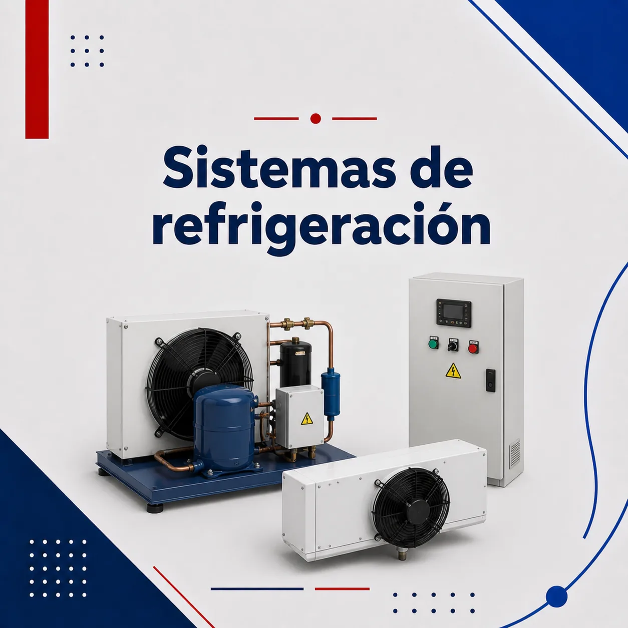 imagen minimalista de instalación, montaje y repación de refrigeración industrial, por parte del servicio técnico de frío industrial de Rohostel