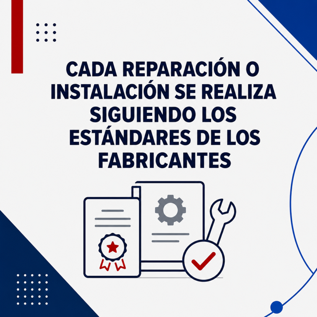 tener un equipo técnico oficial supone que cada reparación e instalación se realice siguiendo los estandares de los fabricantes