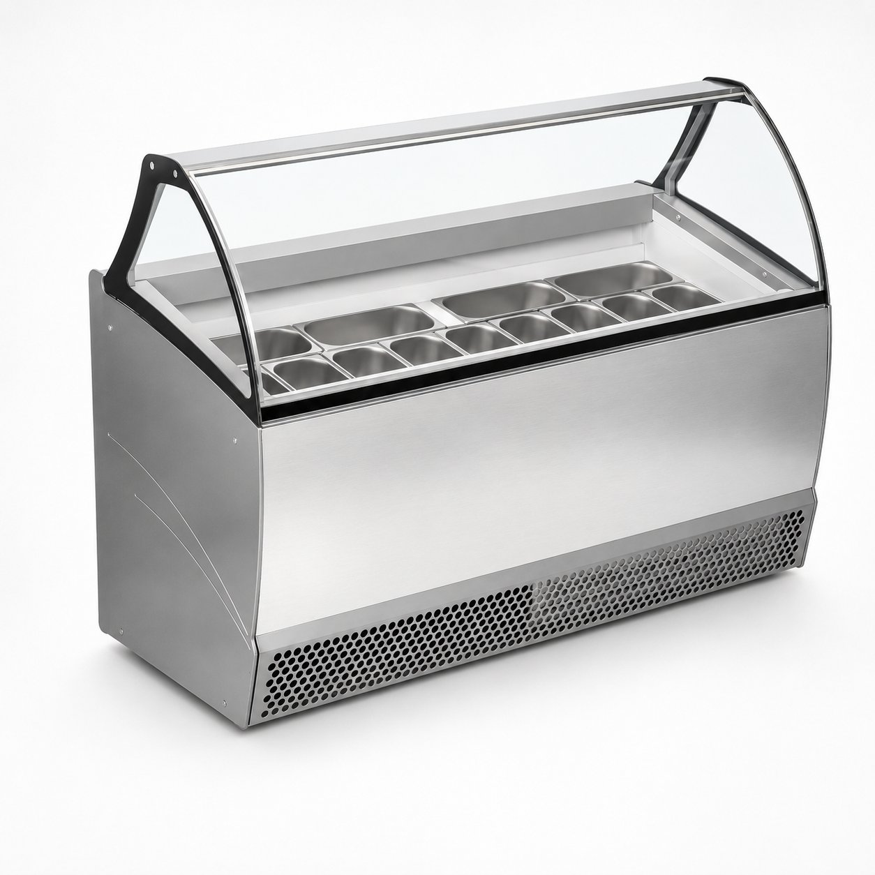 vitrina refrigerada inox para helado Telcold